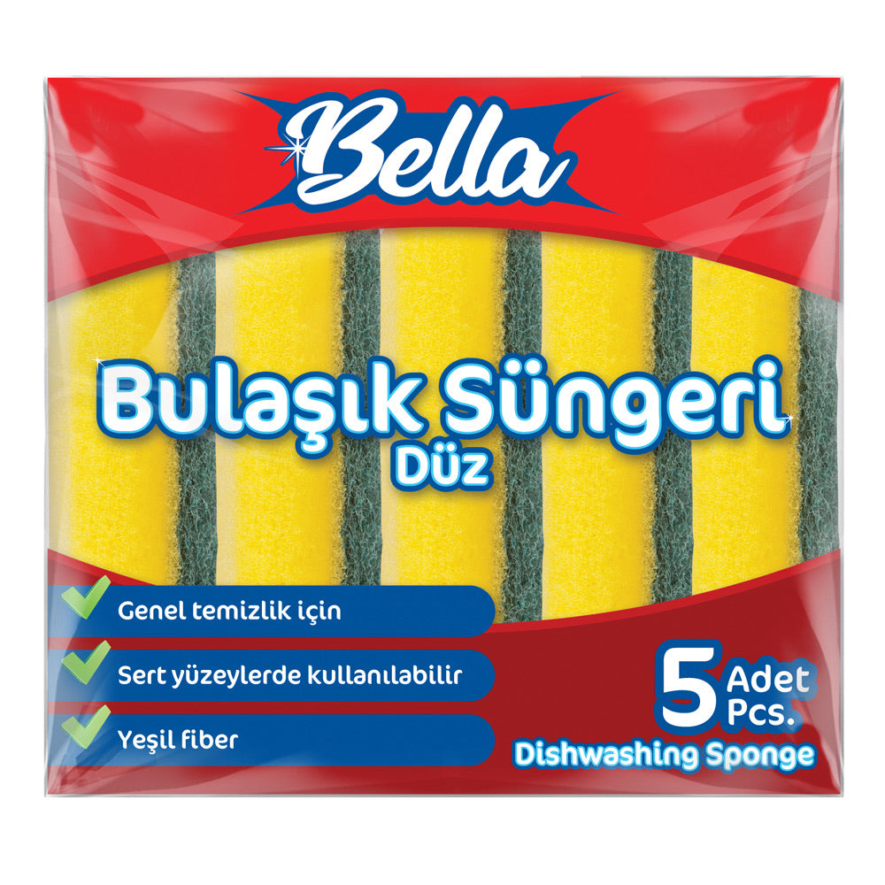 Bella Düz Bulaşık Süngeri 5'li