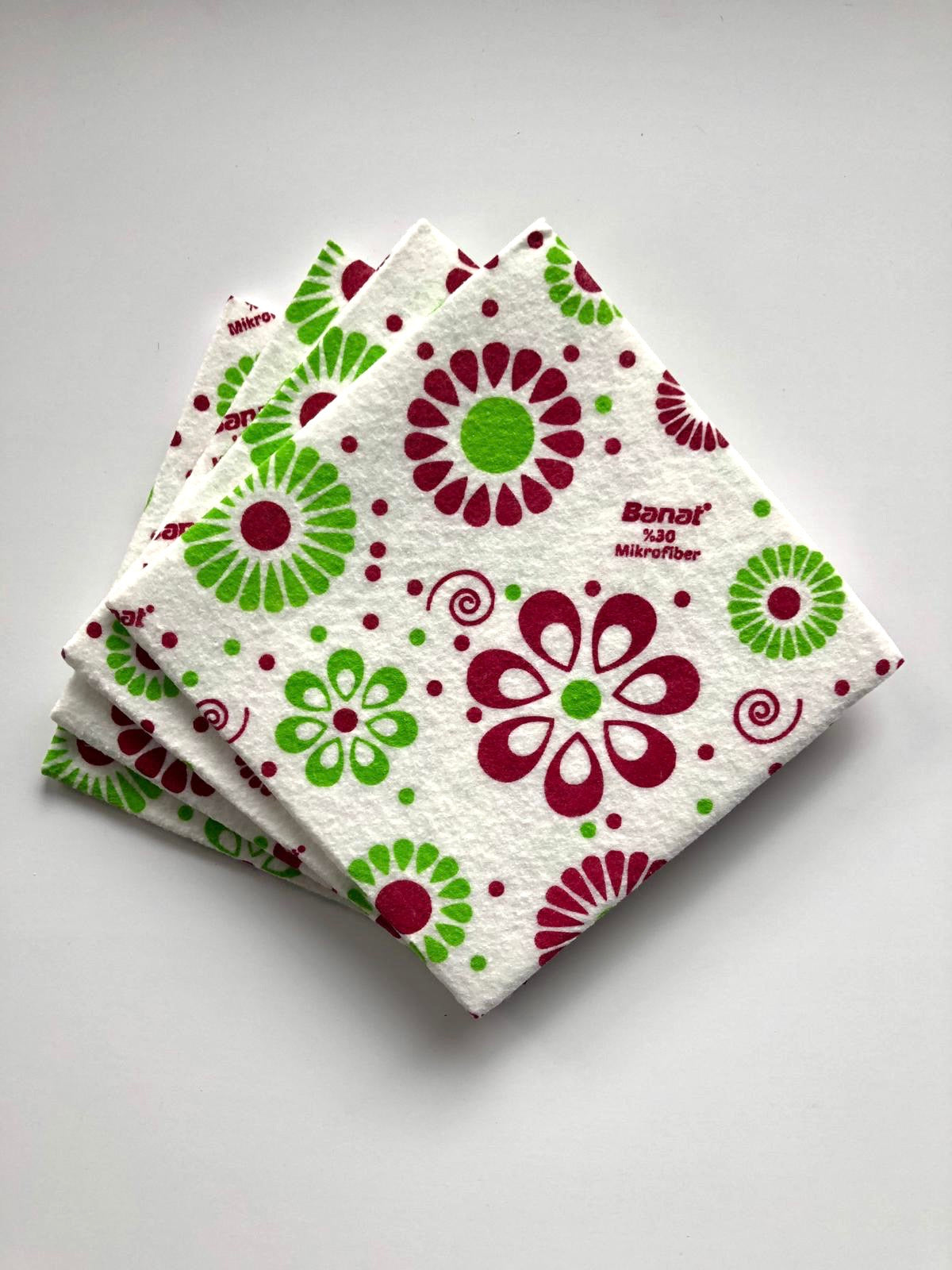 Bella Desenli %30 Mikrofiber Temizlik Bezi 4'lü Paket