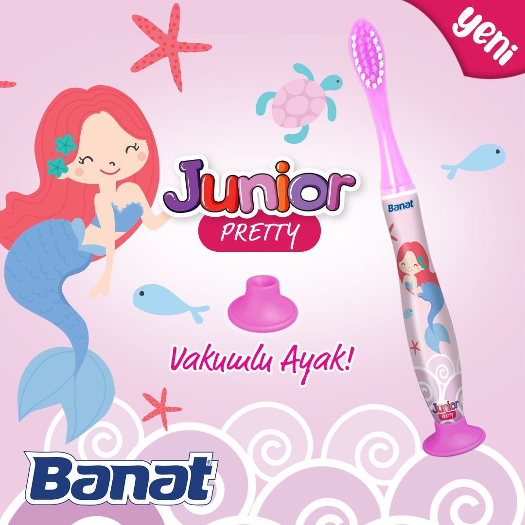 Banat Junior Pretty Çocuk Diş Fırçası - Vakumlu Ayak